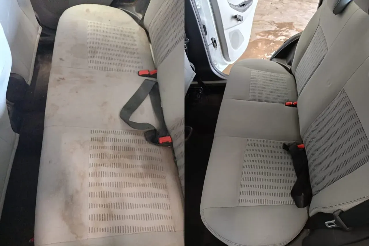 تنظيف مقاعد خلفية قبل وبعد